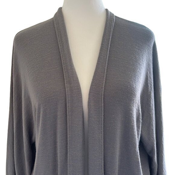 Aritzia Wilfred Free‎ Duster Sweater Open Cardigan Gray Knit Womens Size Medium - Picture 2 of 8